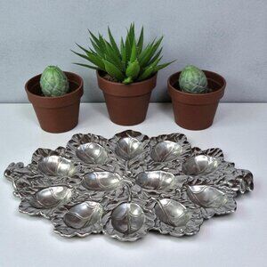 Arthur Court 2003 Egg Holder Bunny & Cabbage Leaf Devlled Egg Holder Easter Vtg